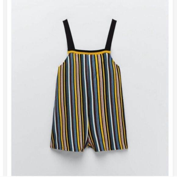 Zara Blogger Favorite Striped Romper Size‎ Small,NWT - Picture 2 of 7